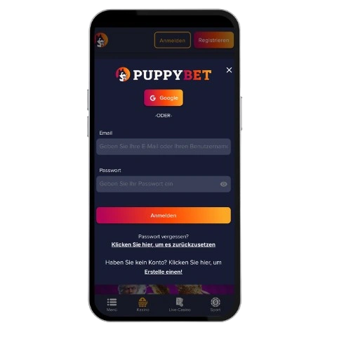 PuppyBet casino login